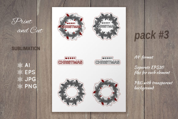 3 Christmas Wreath Sublimation Sticker: A Versatile Holiday Design Tool
