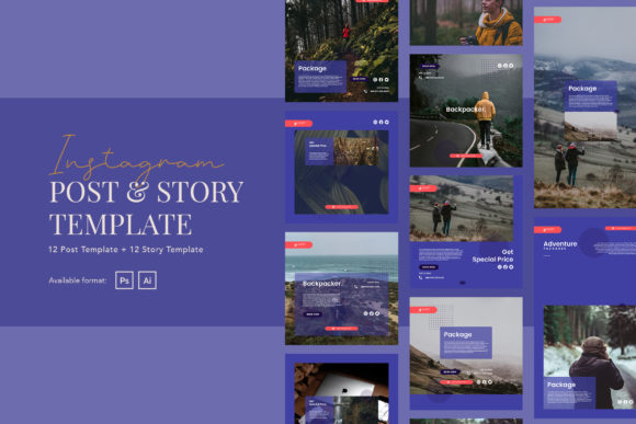 Backpacker Instagram Post Ads Template: Elevate Your Travel Brand