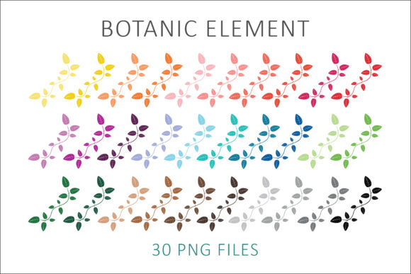 Botanic Element Clipart for Creative Projects
