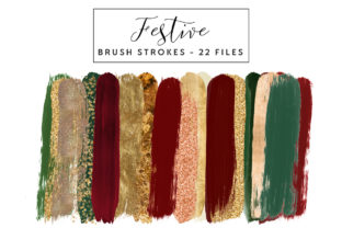 Festive Brush Strokes: A Versatile Clip Art Collection for Creative Projects