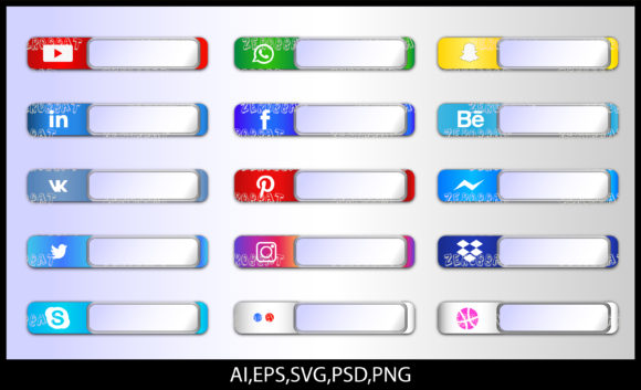 Graphic Social Media Icon Bar Link Web 4