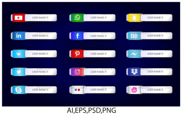 Graphic Social Media Icon Bar Link Web 5