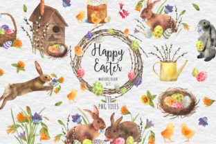 Happy Easter in Watercolor