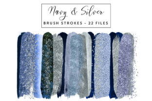 Navy Silver Brush Strokes: A Versatile Design Resource for Creative Projects