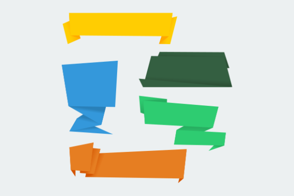 Origami Ribbon Banners Text Background