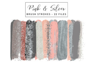 Pink Silver Brush Strokes: A Versatile Design Resource for Creative Projects