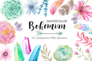 Watercolor Bohemian Nature Set