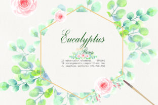 Watercolor Eucalyptus and Roses Clip Art: A Versatile Design Resource for Modern Creators