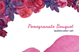 Watercolor Pomegranate Bouquet