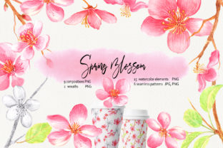 Watercolor Spring Blossom Clip Art for Creative Projects