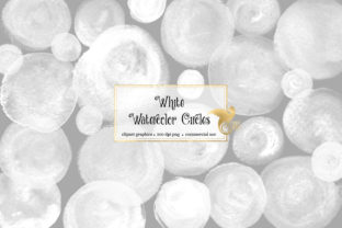 White Watercolor Circles Clipart